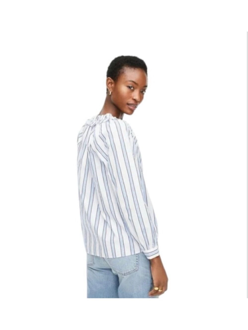 J.CREW Tie Neck Ruffle Top Size XS - Picture 4 of 10
